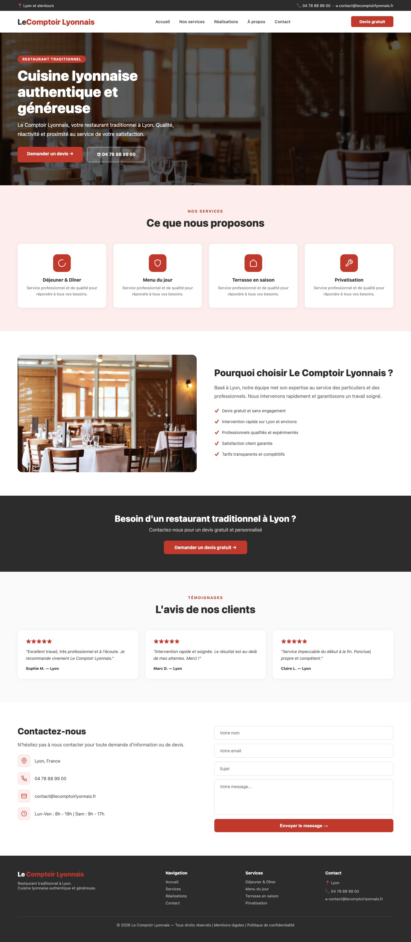 Site vitrine restaurant Bordeaux